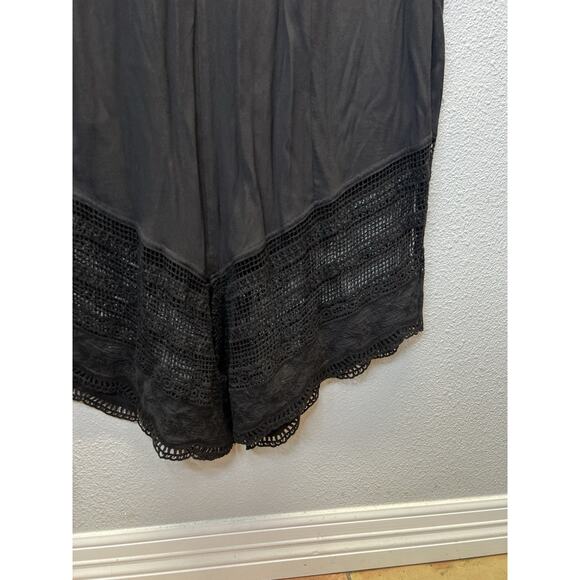 Soft Surroundings Women’s M Black Crochet Lace Trim Maxi Dress Boho Chic - Picture 4 of 7